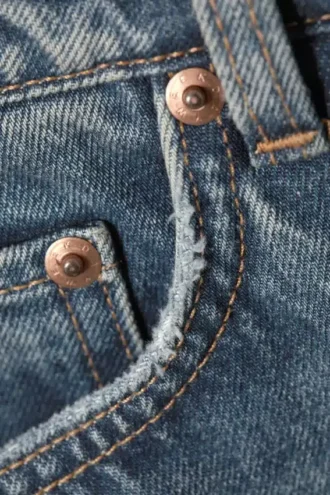Rowe Super High Waisted Regular Straight Jeans – Eisenblau – Mittelblau Rowe Super High Waisted Regular Straight Jeans – Eisenblau – Mittelblau