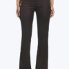 Satin-Hose mit Cut-outs und ausgestelltem Bein – Dunkelbraun