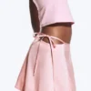 Satin-Minirock mit Cut-outs – Hellrosa Satin-Minirock mit Cut-outs – Hellrosa