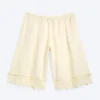 Satin-Spitzen-Shorts – Staubweiß Satin-Spitzen-Shorts – Staubweiß