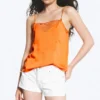 Satin-Spitzenoberteil – Orange