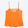 Satin-Spitzenoberteil – Orange