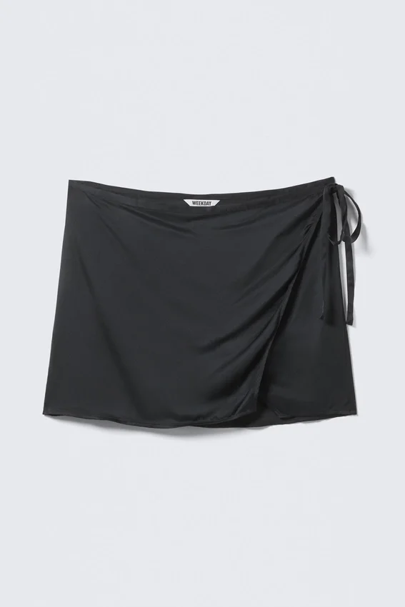 Satin-Wickel-Minirock – Dunkelgrau Satin-Wickel-Minirock – Dunkelgrau