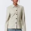 Schlanke Knopfjacke – Dusty Mole