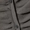 Schmal geschnittene Strickjacke mit Knopfleiste und Rüschen – Dunkelgrau Schmal geschnittene Strickjacke mit Knopfleiste und Rüschen – Dunkelgrau