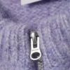 Schmal geschnittene Strickjacke mit Reißverschluss – Flieder
