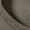 Schmal geschnittenes Baumwoll-T-Shirt mit kurzen Ärmeln – Staubiges Khaki-Grün