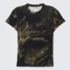 Schmal geschnittenes bedrucktes Baby-T-Shirt – Dunkelbraun – Drache