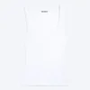 Schmal geschnittenes, geripptes Tanktop mit quadratischem Ausschnitt – Weiß Schmal geschnittenes, geripptes Tanktop mit quadratischem Ausschnitt – Weiß