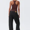 Schmal geschnittenes Racerback-Tanktop – Burgunderrot Schmal geschnittenes Racerback-Tanktop – Burgunderrot