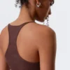Schmal geschnittenes Racerback-Tanktop – Burgunderrot Schmal geschnittenes Racerback-Tanktop – Burgunderrot