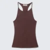 Schmal geschnittenes Racerback-Tanktop – Burgunderrot Schmal geschnittenes Racerback-Tanktop – Burgunderrot