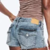 Schmale Low-Rise-Jeans-Hotpants – Fresh Blue – Hellblau Schmale Low-Rise-Jeans-Hotpants – Fresh Blue – Hellblau