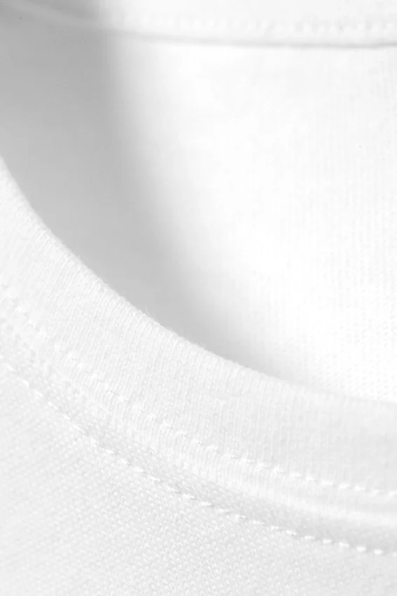Schmales, kurzärmeliges Baumwoll-T-Shirt – Weiß Schmales, kurzärmeliges Baumwoll-T-Shirt – Weiß