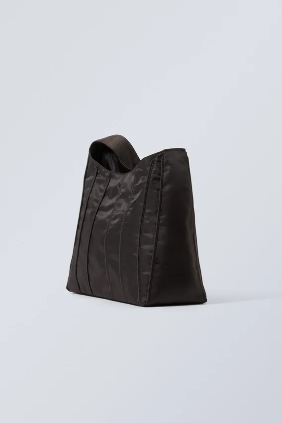 Schultertasche mit Paspelierung – Dunkelbraun Schultertasche mit Paspelierung – Dunkelbraun