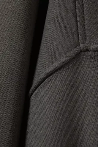 Schwerer Pullover mit Trichterkragen und Reißverschluss – Dunkelgrau