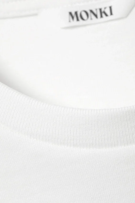 Schweres, kastenförmiges Baumwoll-T-Shirt – Weiß Schweres, kastenförmiges Baumwoll-T-Shirt – Weiß