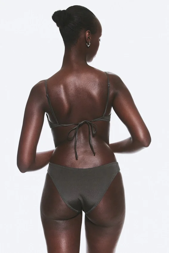 Scoop-Bikinihose – Dunkelgrau – Schimmernd Scoop-Bikinihose – Dunkelgrau – Schimmernd