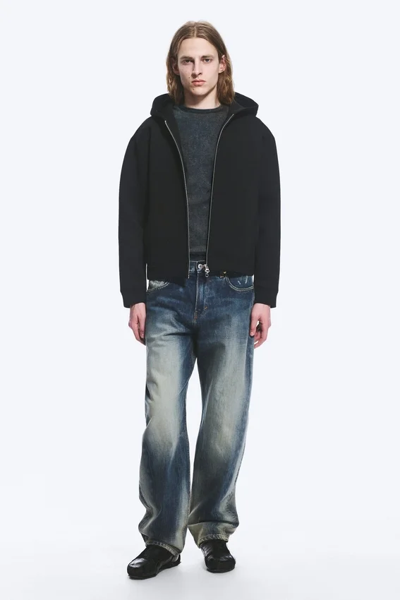 Scuba-Kapuzenpullover mit Reißverschluss – Schwarz Scuba-Kapuzenpullover mit Reißverschluss – Schwarz