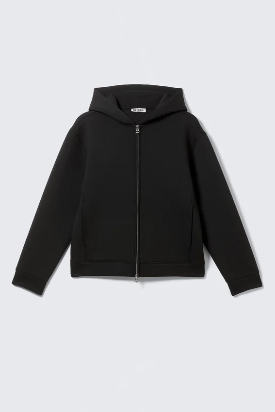Scuba-Kapuzenpullover mit Reißverschluss – Schwarz Scuba-Kapuzenpullover mit Reißverschluss – Schwarz