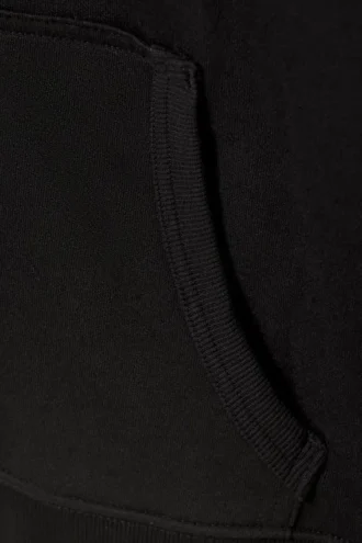 Shrunken Zip Kapuzenpullover – Schwarz