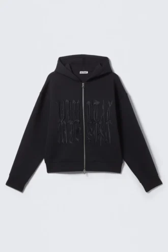 Simon Mit Print Scuba Zip Kapuzenpullover – Dunkelblau