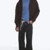 Simon Scuba Zip Kapuzenpullover – Dunkelbraun