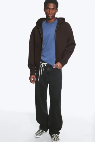Simon Scuba Zip Kapuzenpullover – Dunkelbraun