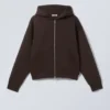 Simon Scuba Zip Kapuzenpullover – Dunkelbraun