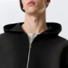 Simon Washed Scuba Zip Kapuzenpullover – Faded Black Simon Washed Scuba Zip Kapuzenpullover – Faded Black