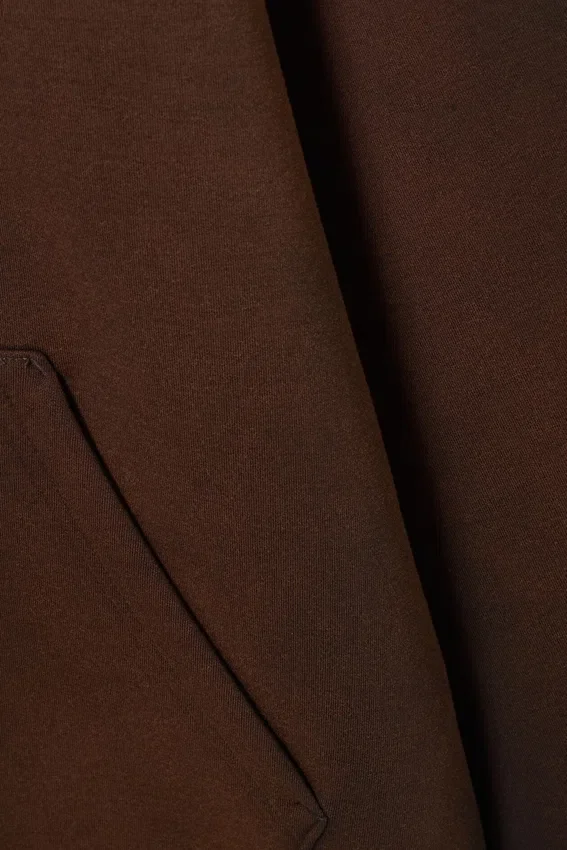 Simon Washed Scuba Zip Kapuzenpullover – Washed Dark Brown Simon Washed Scuba Zip Kapuzenpullover – Washed Dark Brown