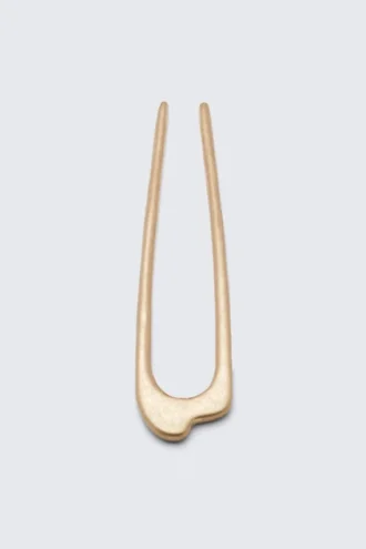 Skulpturale Metall-Pin – Warmgold