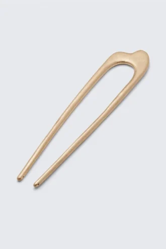 Skulpturale Metall-Pin – Warmgold