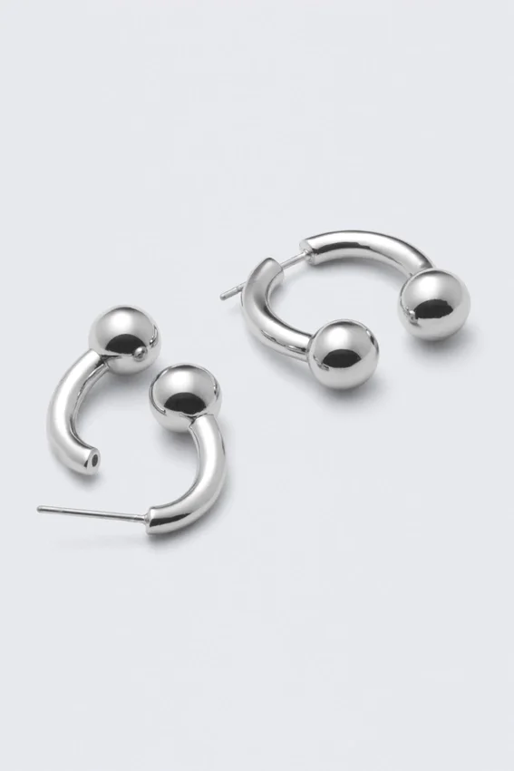 Skulpturale, offene Creolen – Silber Skulpturale, offene Creolen – Silber