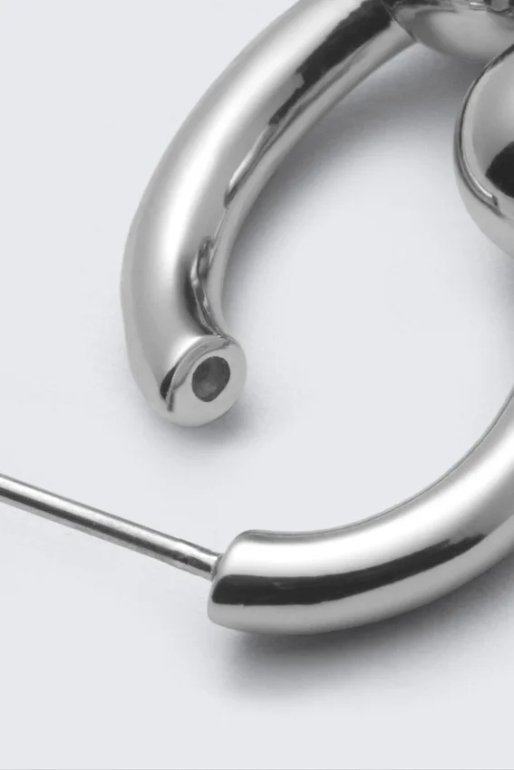 Skulpturale, offene Creolen – Silber Skulpturale, offene Creolen – Silber