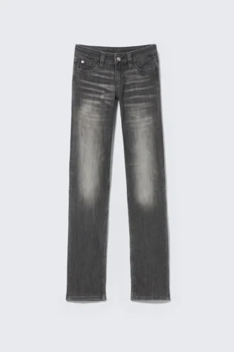 Sleezie Low Waist Skinny Straight Jeans – Swab Black Sleezie Low Waist Skinny Straight Jeans – Swab Black