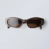 Slide Curved Frame Unisex-Sonnenbrille – Dunkelbraun