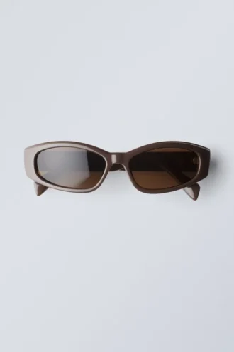 Slide Curved Frame Unisex-Sonnenbrille – Dunkelbraun