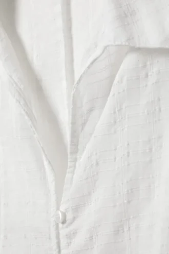 Slim-Fit-Bluse mit Struktur – Weiß