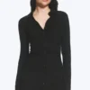 Slim-Fit-Kleid mit gerafften Ärmeln – Schwarz Slim-Fit-Kleid mit gerafften Ärmeln – Schwarz