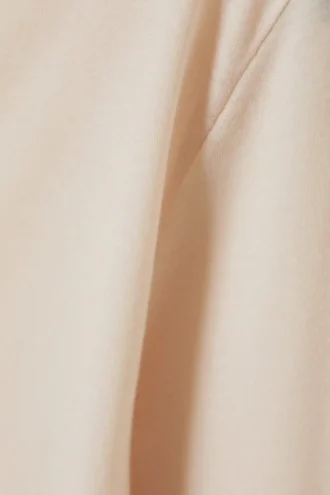 Slim-Fit-Oberteil mit langen Ärmeln und Stehkragen – Beige