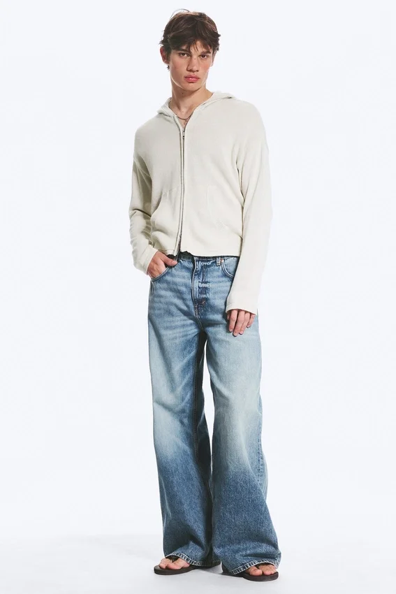 Solar Loose Wide Leg Unisex-Jeans – Blue Horses – Mittelblau Solar Loose Wide Leg Unisex-Jeans – Blue Horses – Mittelblau