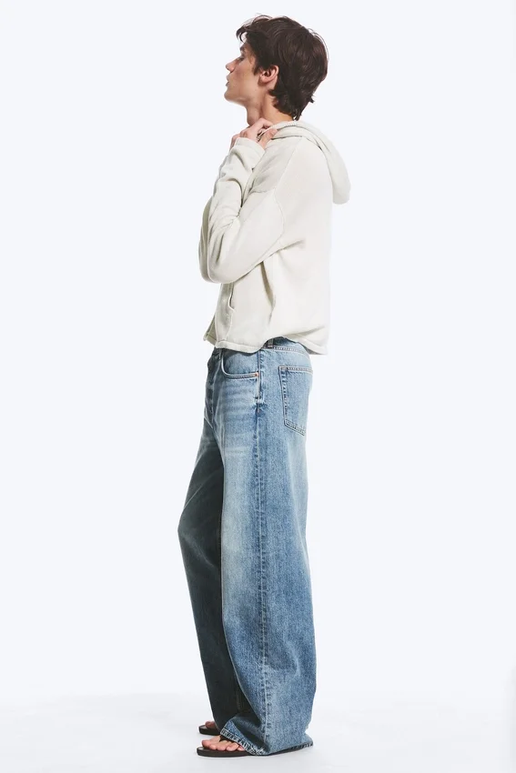 Solar Loose Wide Leg Unisex-Jeans – Blue Horses – Mittelblau Solar Loose Wide Leg Unisex-Jeans – Blue Horses – Mittelblau