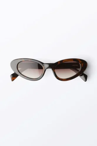 Sonnenbrille im Cat-Eye-Stil mit Flügeln – Schildpatt – Rot getönte Gläser
