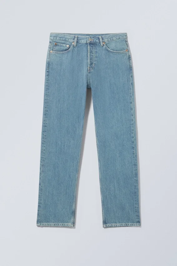 Space Mid Rise Relaxed Straight Jeans – 2000 Blue – Mittelblau Space Mid Rise Relaxed Straight Jeans – 2000 Blue – Mittelblau