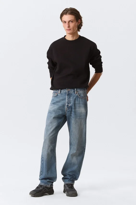 Space Mid Rise Relaxed Straight Jeans – Eisenblau Space Mid Rise Relaxed Straight Jeans – Eisenblau