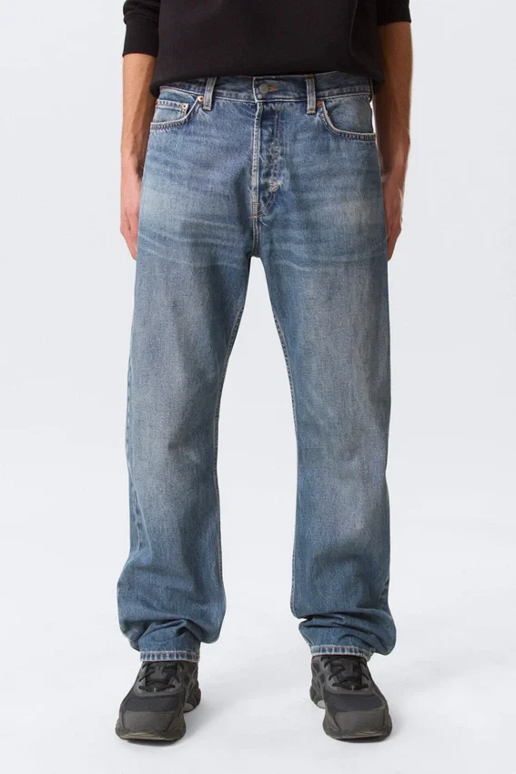 Space Mid Rise Relaxed Straight Jeans – Eisenblau Space Mid Rise Relaxed Straight Jeans – Eisenblau