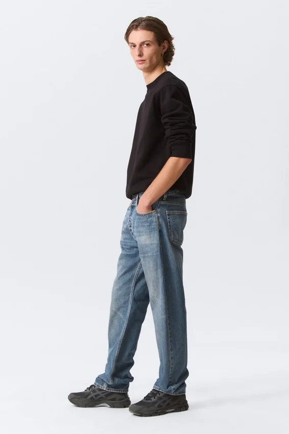 Space Mid Rise Relaxed Straight Jeans – Eisenblau Space Mid Rise Relaxed Straight Jeans – Eisenblau