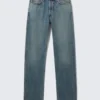 Space Mid Rise Relaxed Straight Jeans – Second Blue – Mittelblau Space Mid Rise Relaxed Straight Jeans – Second Blue – Mittelblau