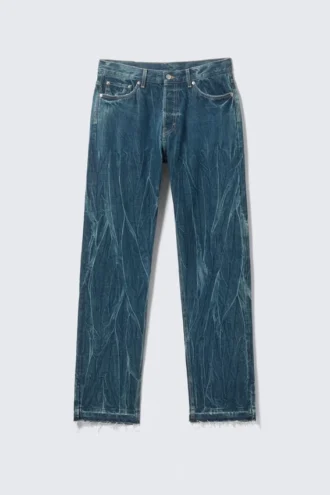 Space Relaxed Straight Jeans mit geschlitztem Saum – Gnarly Blue – Mittelblau Space Relaxed Straight Jeans mit geschlitztem Saum – Gnarly Blue – Mittelblau